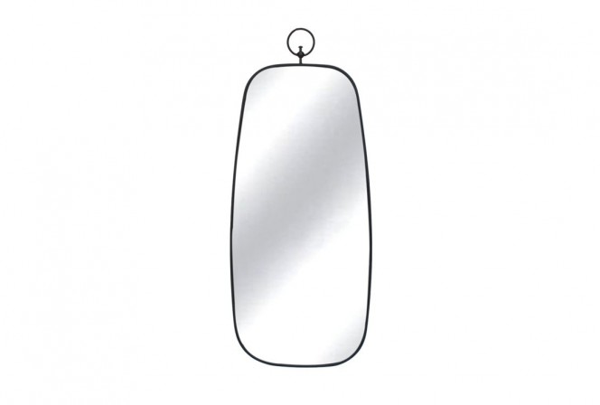 Black retro mirror with pendant 28 x 66.5 x 1.5 cm