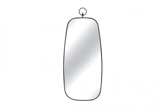 Black retro mirror with pendant 28 x 66.5 x 1.5 cm