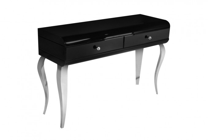 Dressing table glamor black glass 120 x 41 x 78 cm
