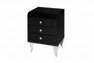 Bedside table black glass 45 x 41 x 66 cm