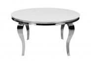 LUIS - Ø140CM MATBORD I SILVER/FROSTAT GLAS