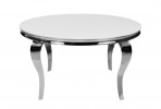 LUIS - Ø140CM MATBORD I SILVER/FROSTAT GLAS