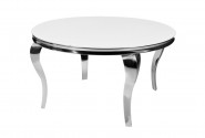 LUIS - Ø140CM MATBORD I SILVER/FROSTAT GLAS