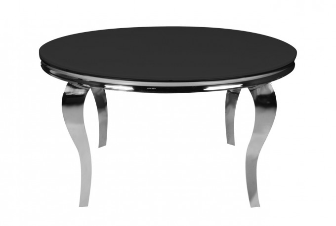 LUIS - Ø140CM MATBORD I SILVER/SVART GLAS