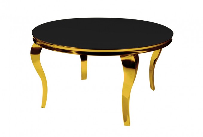 LUIS - Ø120CM MATBORD GULD/SVART GLAS