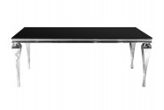 IOLA - 150X90CM MATBORD I SILVER/SVART GLAS