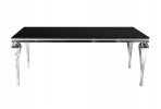 IOLA - 150X90CM MATBORD I SILVER/SVART GLAS
