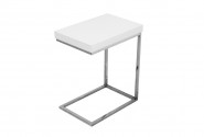 EDLA - 47X57CM SOFF/SIDOBORD I SILVER/VITT GLAS