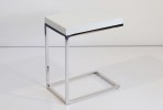 EDLA - 47X57CM SOFF/SIDOBORD I SILVER/VITT GLAS