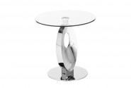 NAYA - Ø 55CM SIDOBORD I ROSTFRITT STÅL/TEMPERERAT GLAS