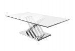 ELLIDA - 130CM SOFFBORD ROSTFRITT STÅL/TEMPERERAT GLAS
