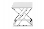 NOUN - 50X50CM SILVER/VIT SIDOBORD
