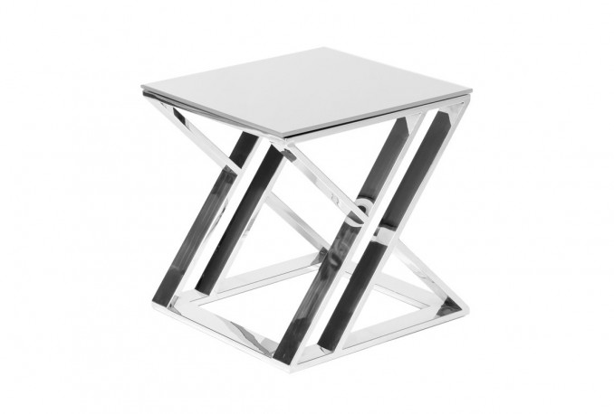 NOUN - 50X50CM SILVER/VIT SIDOBORD