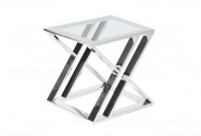 NOUN - 50X50CM SILVER/TRANSPARENT SIDOBORD