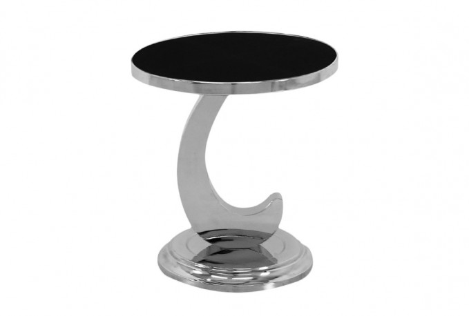 TOSTE - Ø50CM SIDOBORD I SVART TEMPERERAT GLAS