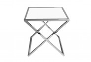 TABO - 50X50CM SOFF/SIDOBORD I SILVER/TRANSPARENT