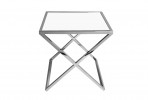 TABO - 50X50CM SOFF/SIDOBORD I SILVER/TRANSPARENT