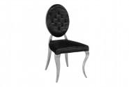NEMY - SILVER/SVART MATSTOL I VELOUR