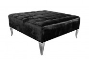 ERNA - 90X90CM SILVER/SVART SITTPALL I VELOUR