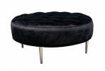 KAYA - 90X90CM RUND SITTPALL I SVART SAMMET