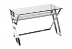 ANOUK - 119CM SKRIVBORD I TRANSPARENT GLAS OCH SILVER