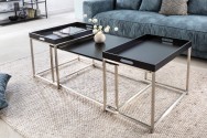 Elements coffee table set of 3 black tray