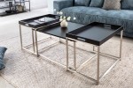 Elements coffee table set of 3 black tray