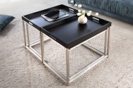 Elements coffee table set of 3 black tray