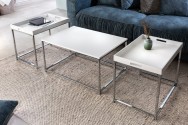 Elements coffee table set of 3 white tray