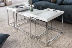 Elements coffee table set of 3 white tray
