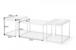 Elements coffee table set of 3 white tray