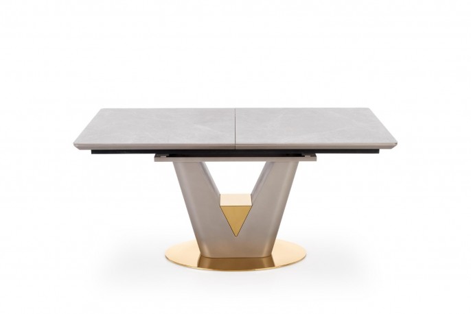 Valentin A - 160-200 CM - FÖRLÄNGNINGBART MATBORD I LJUSGRÅ OCH GULD