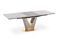Valentin A - 160-200 CM - FÖRLÄNGNINGBART MATBORD I LJUSGRÅ OCH GULD