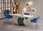 VINCENZO extendable table, top: white marble, black / gold leg