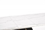 VINCENZO extendable table, top: white marble, black / gold leg