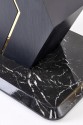 VINCENZO extendable table, top: white marble, black / gold leg