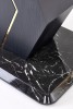 VINCENZO extendable table, top: white marble, black / gold leg