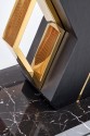 VINCENZO extendable table, top: white marble, black / gold leg