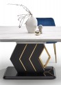 VINCENZO extendable table, top: white marble, black / gold leg