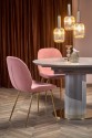 MUSCAT extending table, top - gray marble, leg - light gray / gold