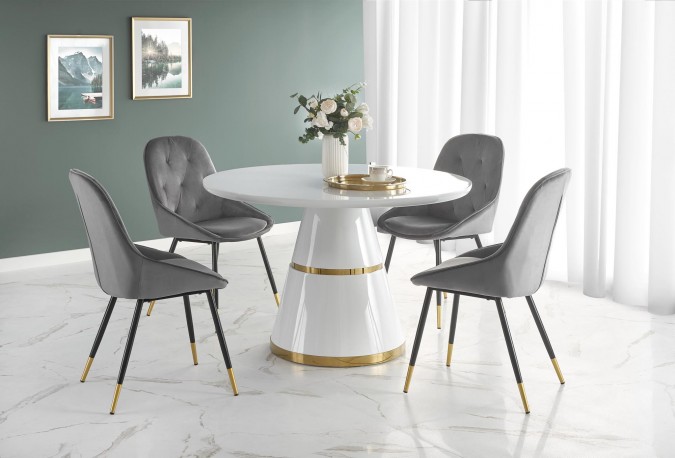 VEGAS table, top - white, leg - white / gold
