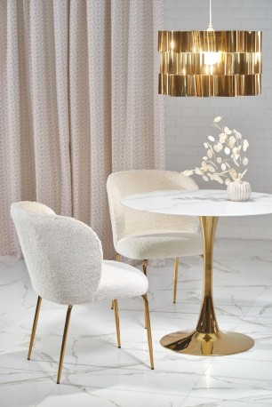 CASEMIRO table, top - white marble, leg - gold