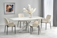 VIVALDI extending table - white marble, legs - white