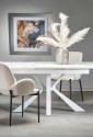 VIVALDI extending table - white marble, legs - white