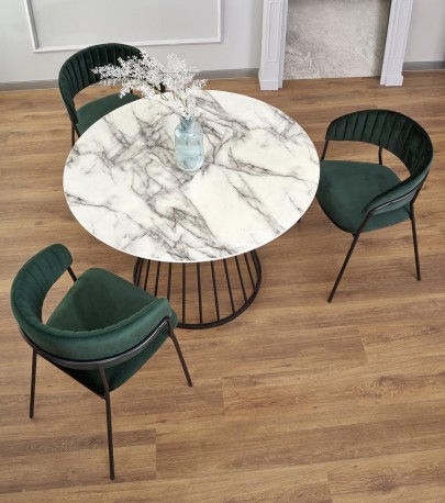 ADDOKA - 110 CM - RUNT MATBORD VIT MARMOR