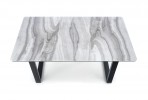 MARLEY extendable table top - white marble / gray, legs - black