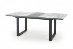 MARLEY extendable table top - white marble / gray, legs - black