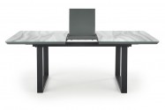 MARLEY extendable table top - white marble / gray, legs - black