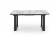 MARLEY extendable table top - white marble / gray, legs - black