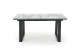 MARLEY extendable table top - white marble / gray, legs - black